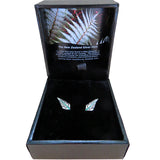 Stg silver Enamel Fern Earrings XP54