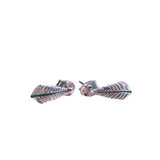 Stg silver Enamel Fern Earrings XP54