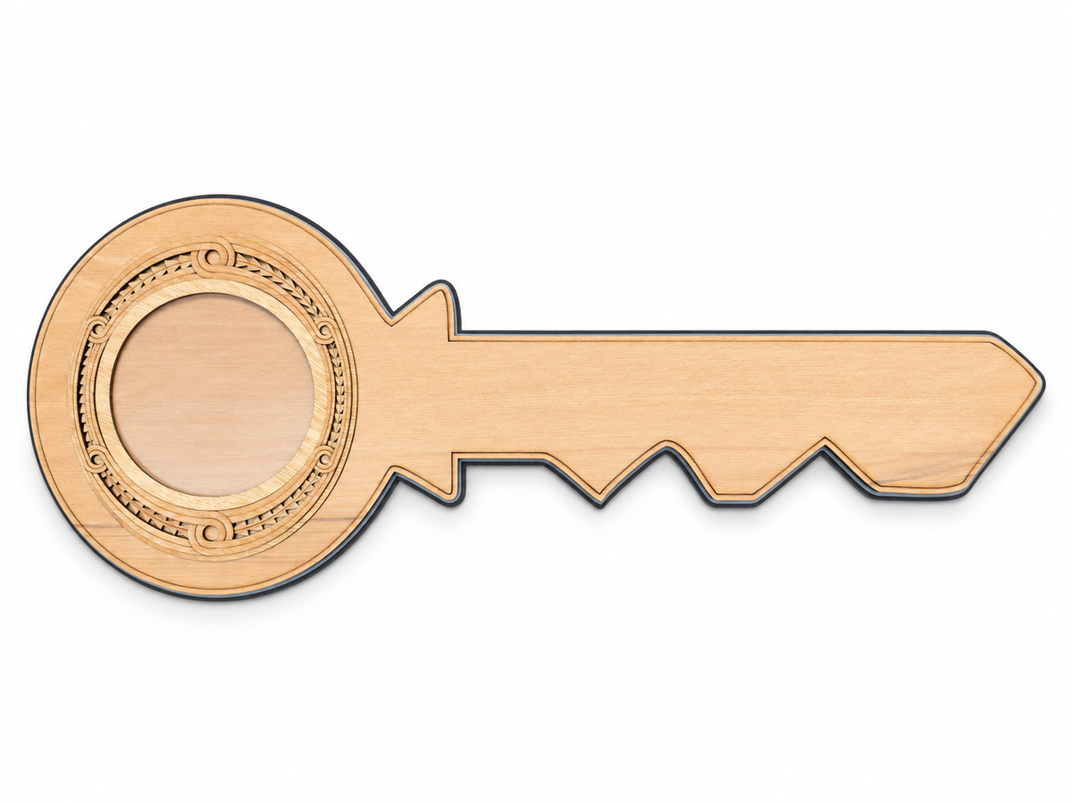 Plain Rimu with Photo Frame Celebration Key