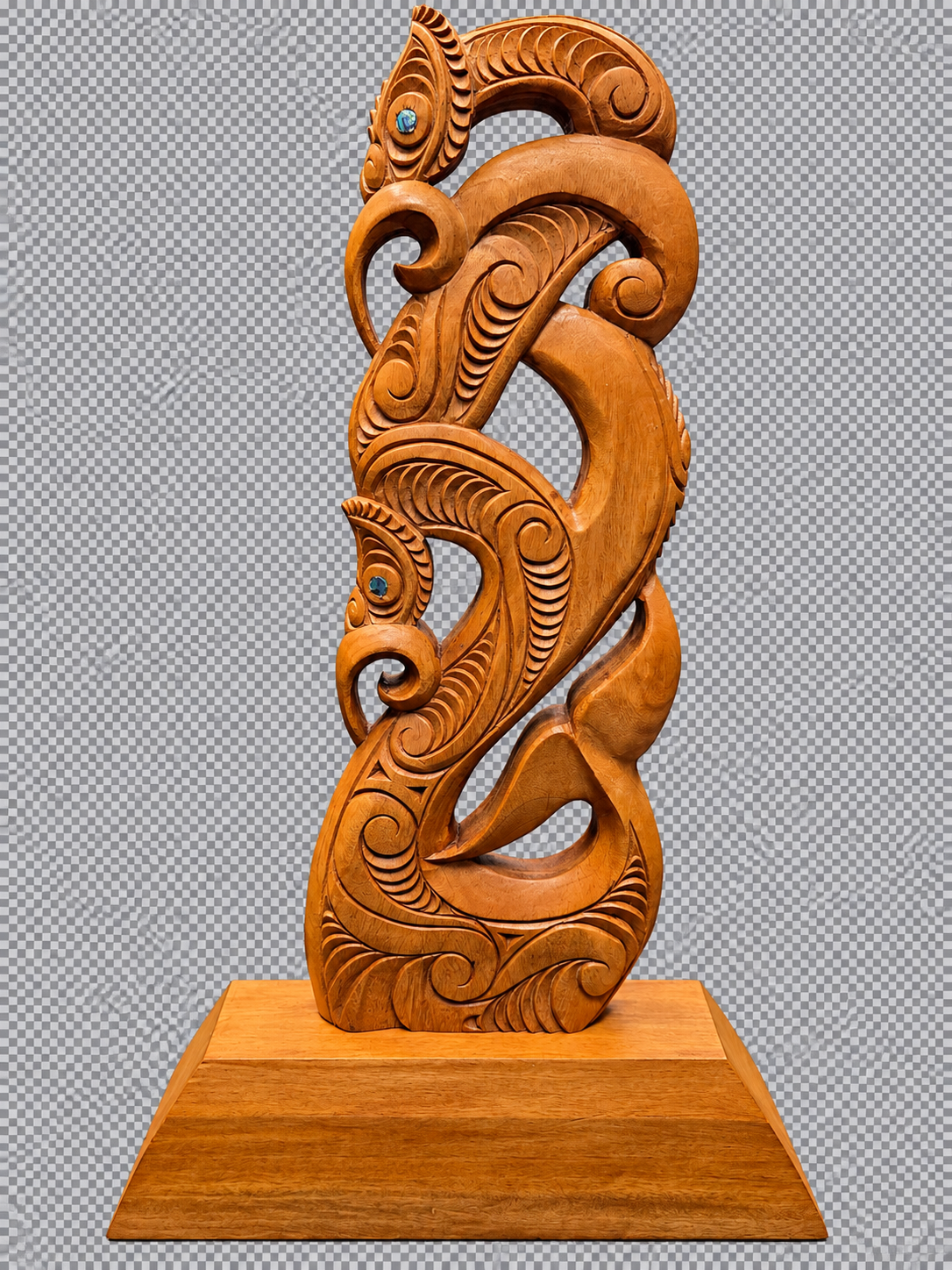 Wooden Hand carved Manaia With Whale Tail WA041