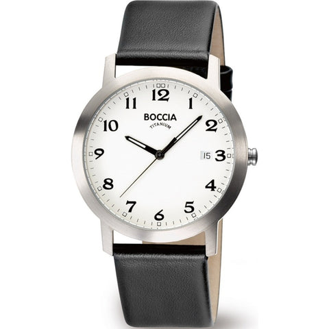 Boccia Gents White Black Leather 3618-01