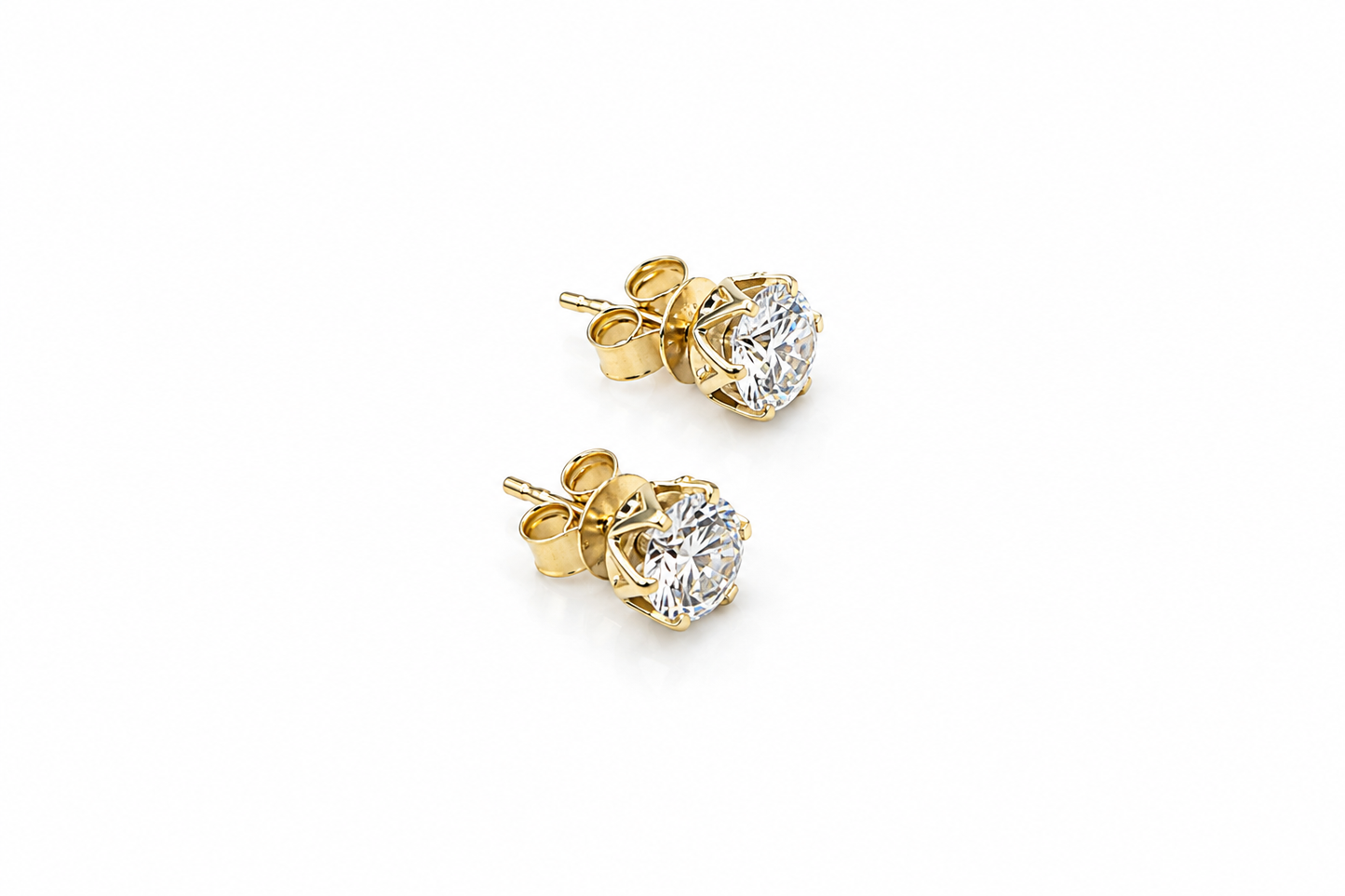 9ct Gold Set Lab Solitaire Diamond Earrings TDW 1.15ct SJAUCER4885L