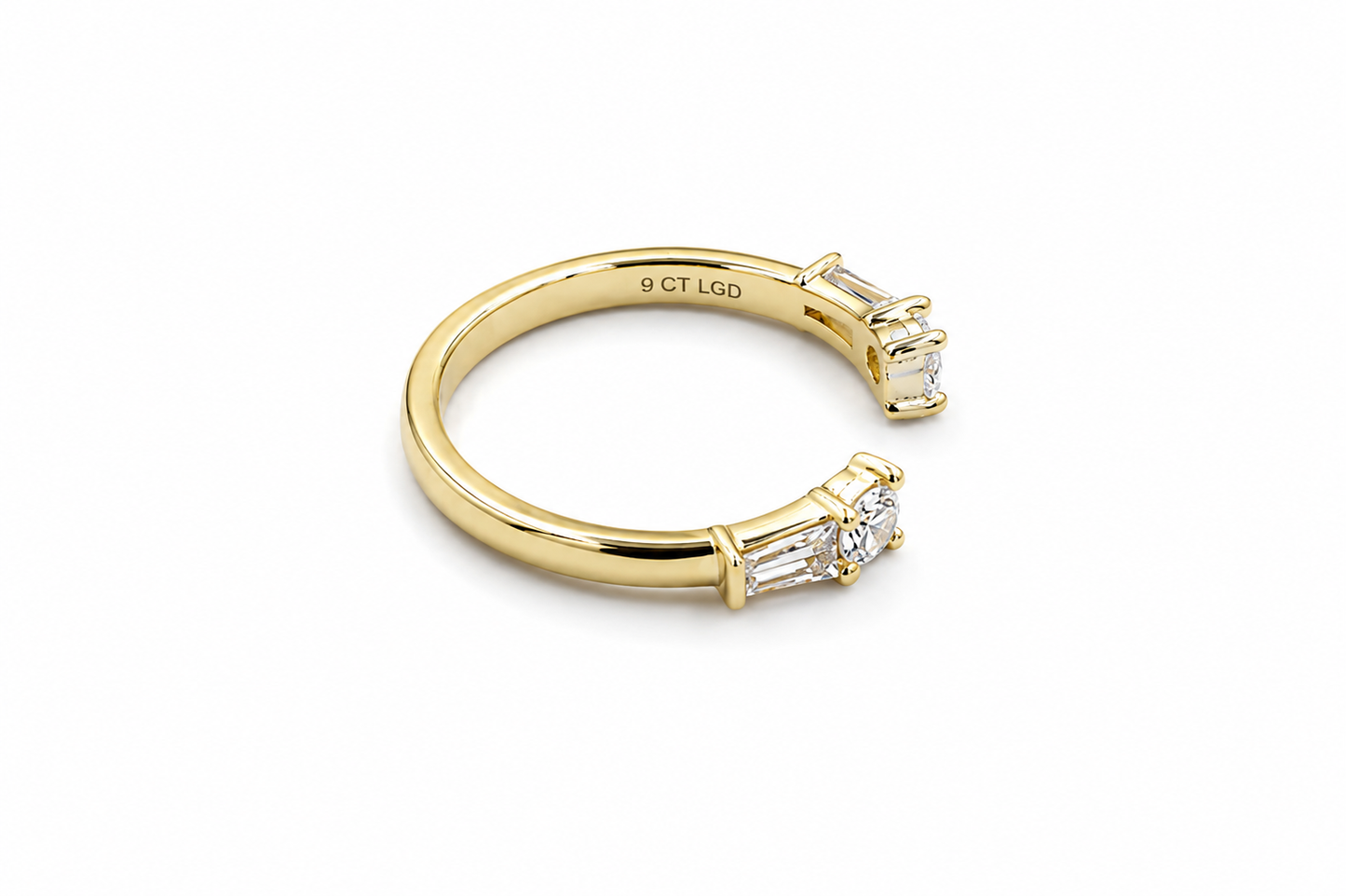 9ct Gold Lab Diamond Open Cuff Ring AURG4298L