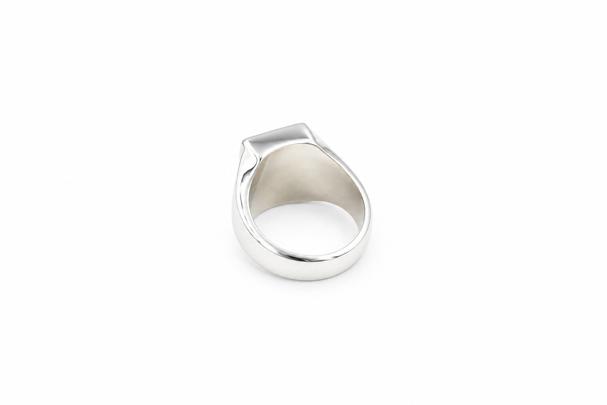 Stg Silver Ring with Greenstone 489ALX