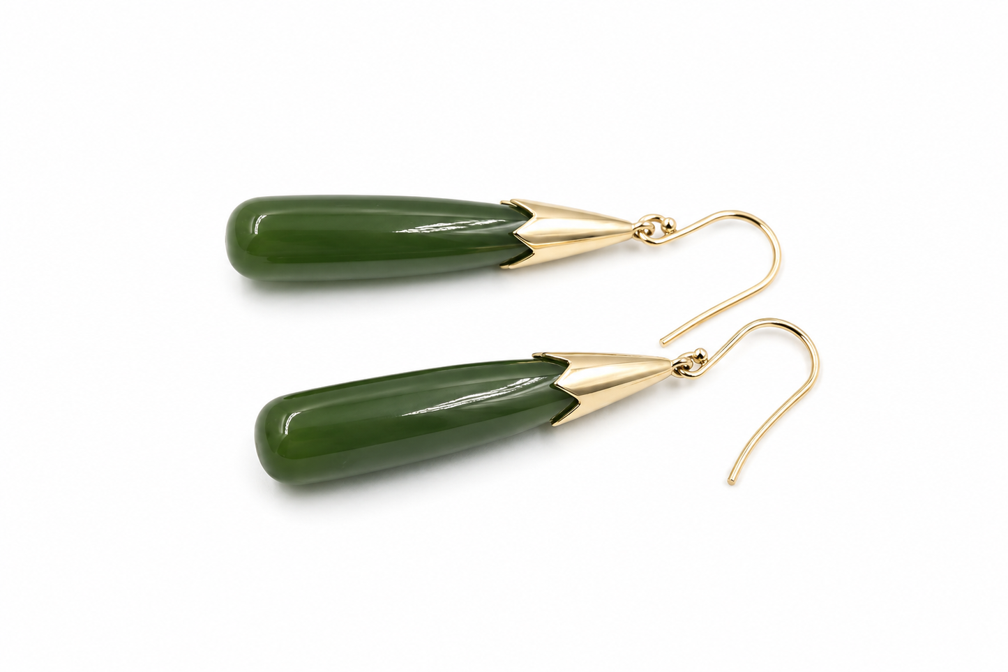 9ct Gold Set New Zealand Greenstone Drops SYE2021