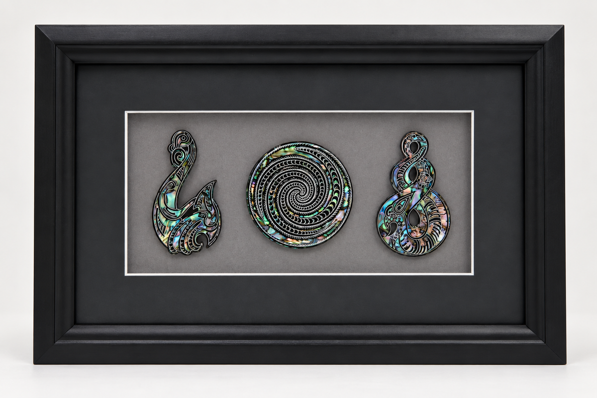 Framed Paua Pieces