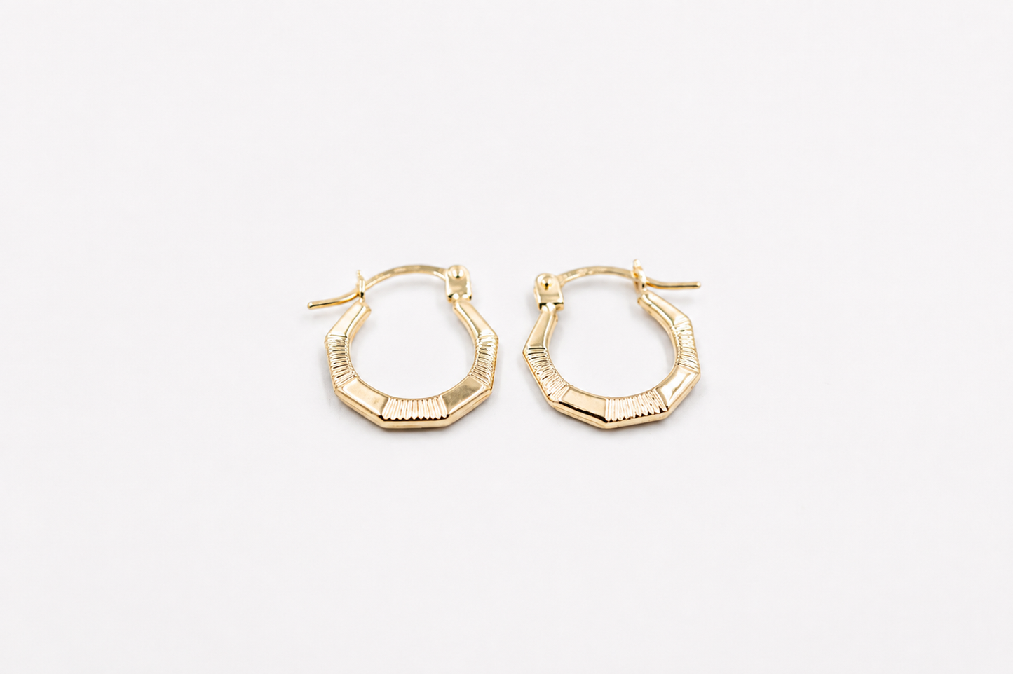 9ct Gold rounded side Hoops 60BS540/99