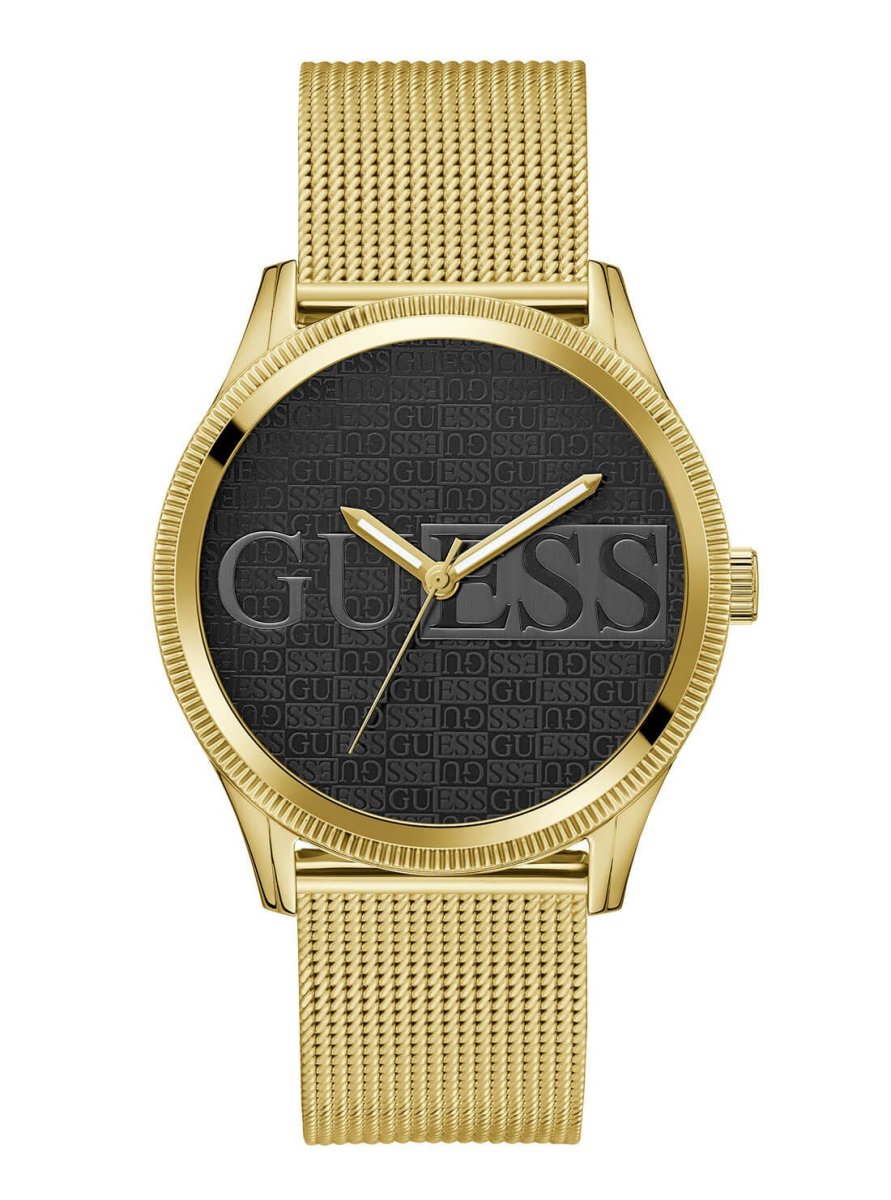 Guess Reputation Black Logo Mesh Watch GW0710g2