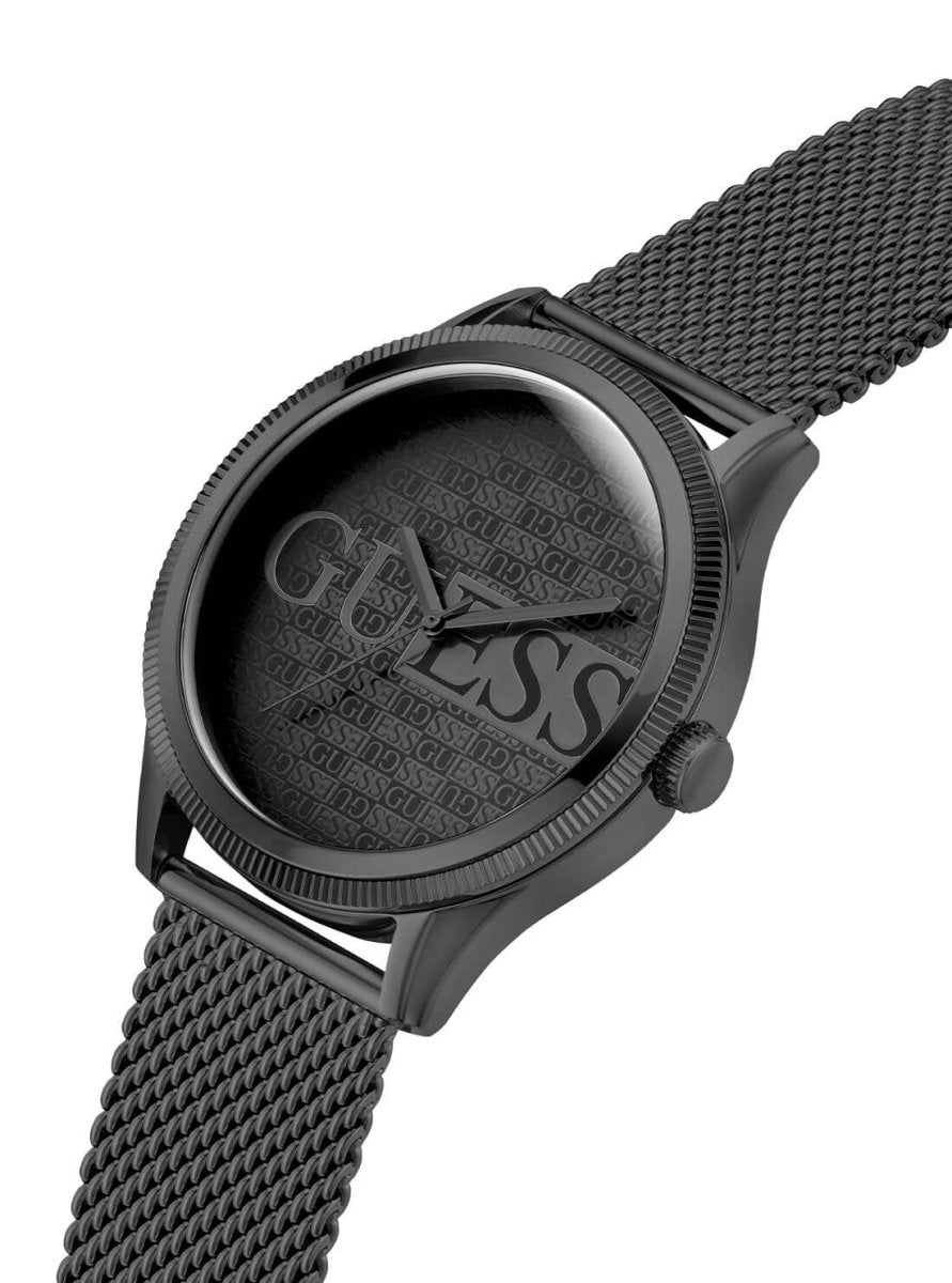 Guess Reputation Black Logo Mesh Watch GW0710g3