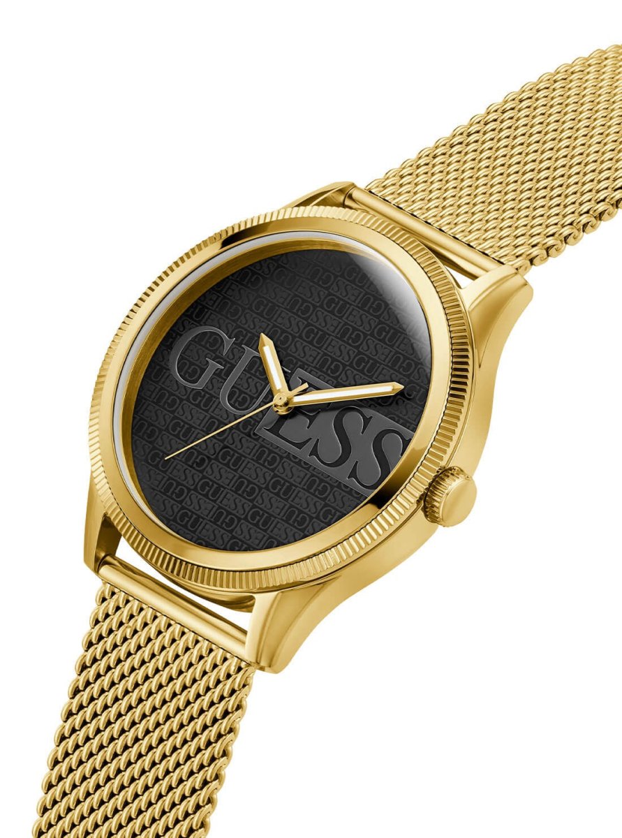 Guess Reputation Black Logo Mesh Watch GW0710g2