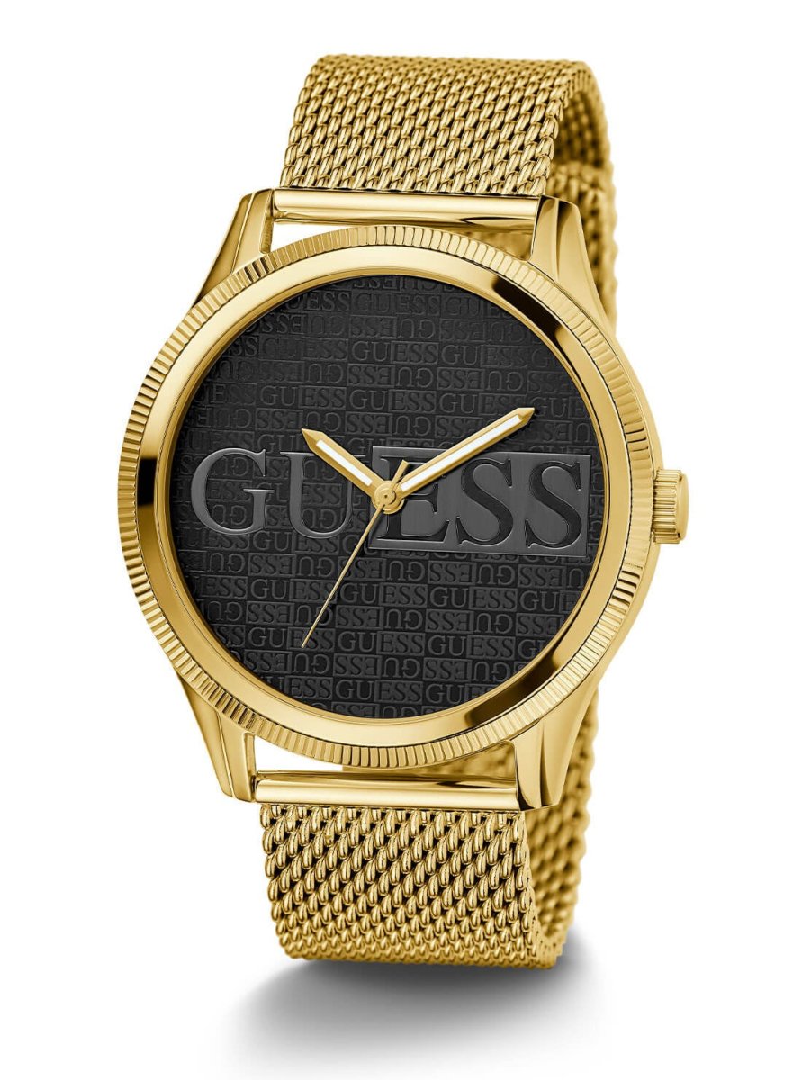 Guess Reputation Black Logo Mesh Watch GW0710g2