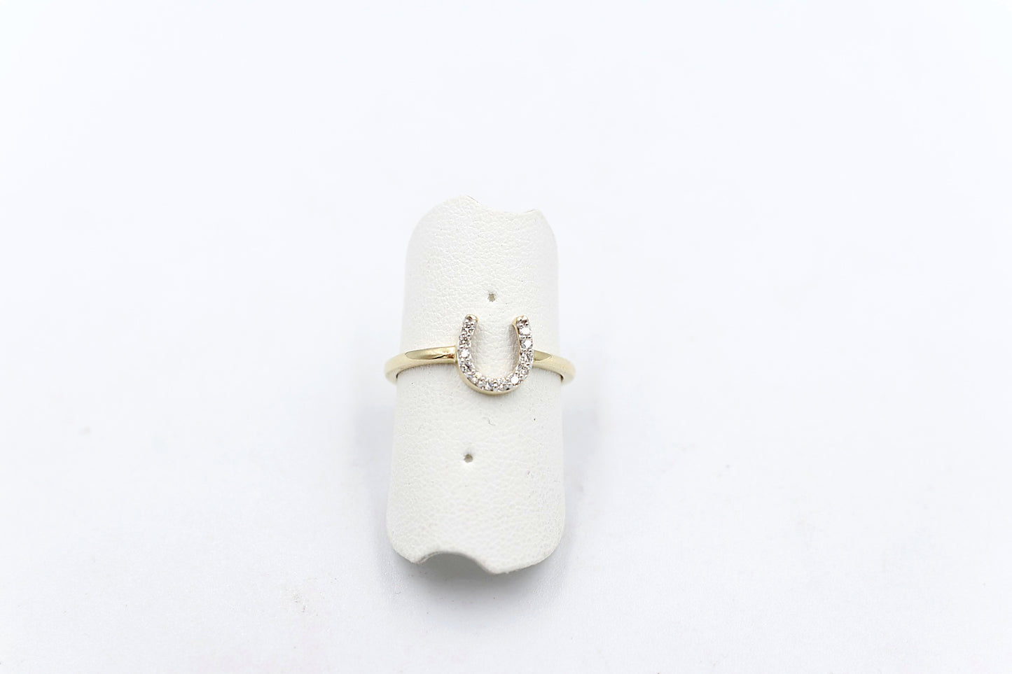 9ct Gold Horseshoe Ring with Diamonds AURG1210