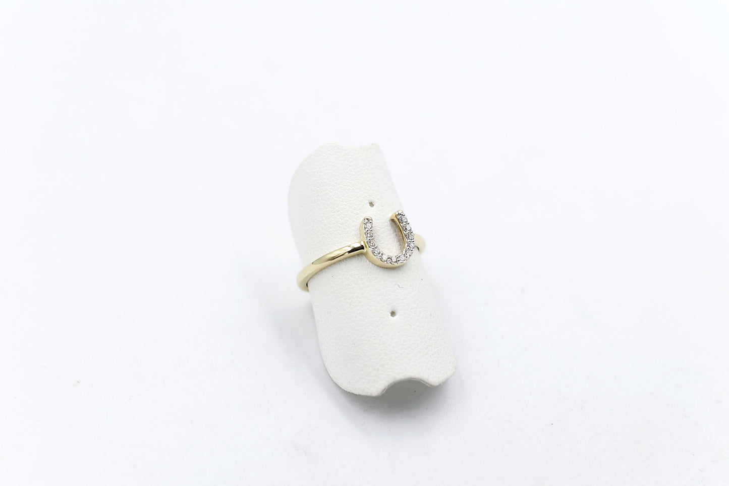 9ct Gold Horseshoe Ring with Diamonds AURG1210