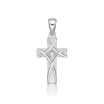 Stg Silver weave Cross 47-10099-610