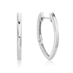 Stg Silver Marquise Shape Huggies
