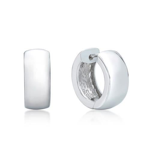 Stg Silver Wide Huggies 7.6mm wide