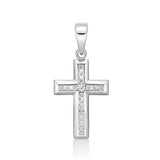 Stg Silver CZ Set Cross 40-10058-610