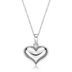 Stg silver Puff Heart pendent