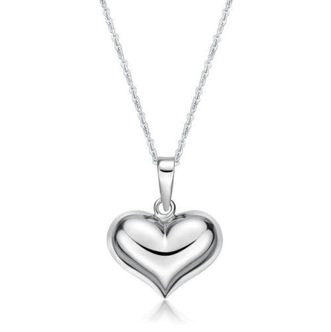 Stg silver Puff Heart pendent