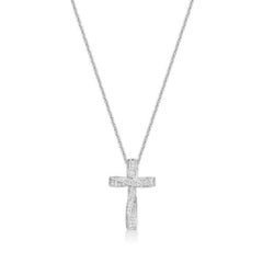 Stg Silver CZ set Cross 47-10044-710