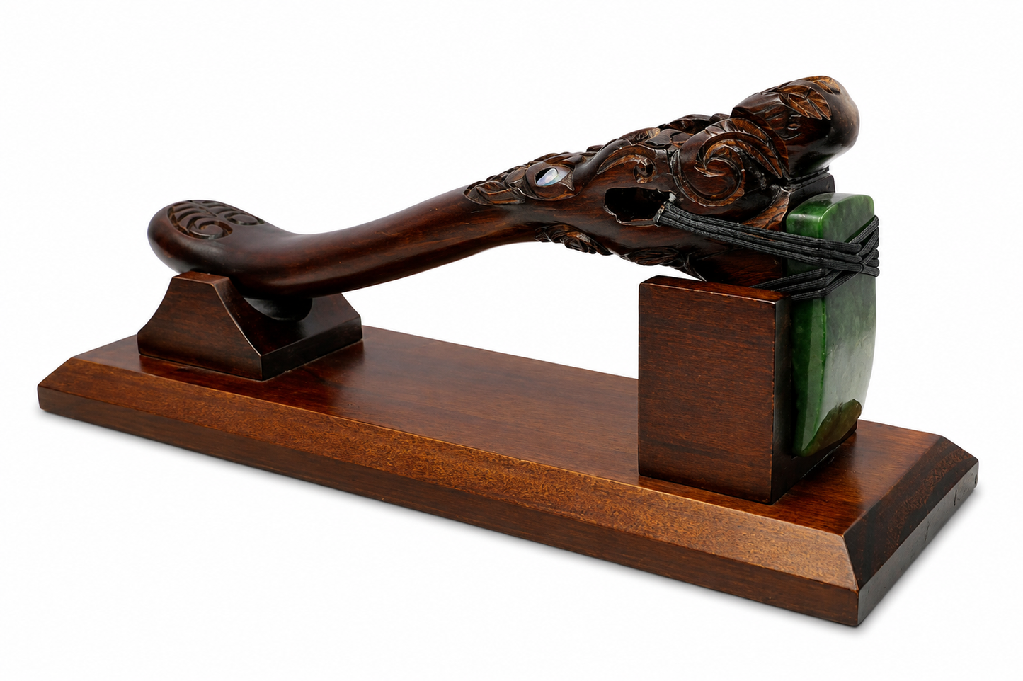 Wooden Ceremonial Adze with Greenstone