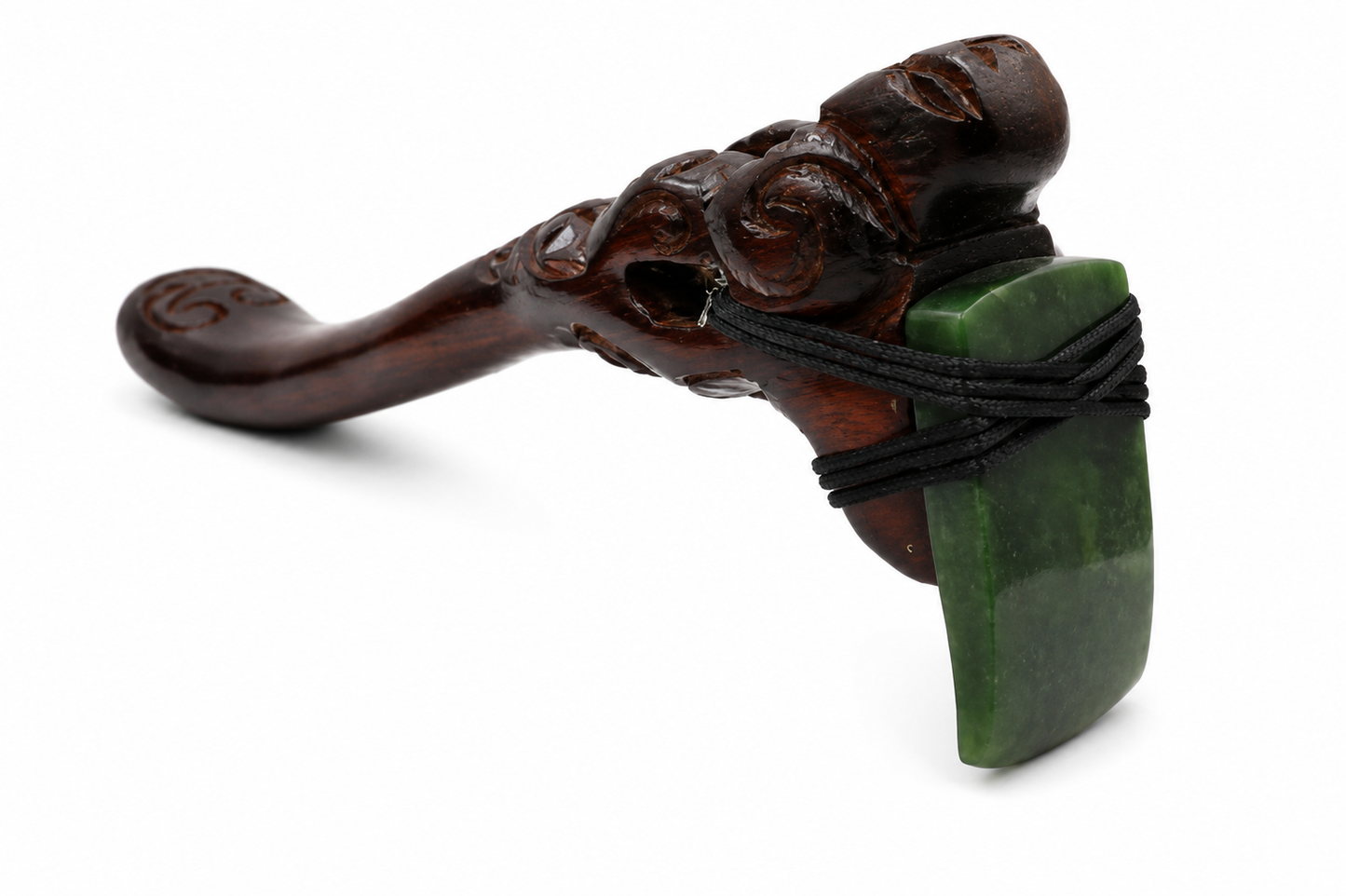 Wooden Ceremonial Adze with Greenstone