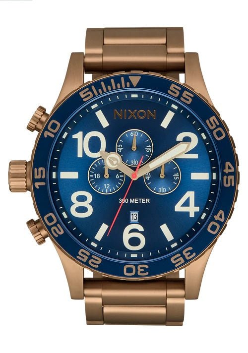 Nixon Men's 51-30 Chrono Desert Gold / Arles Blue Watch - A1389-5301-00