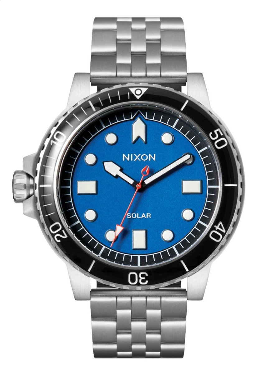 Nixon Stinger 44 Solar Silver/Blue Watch - A1402-5236-00