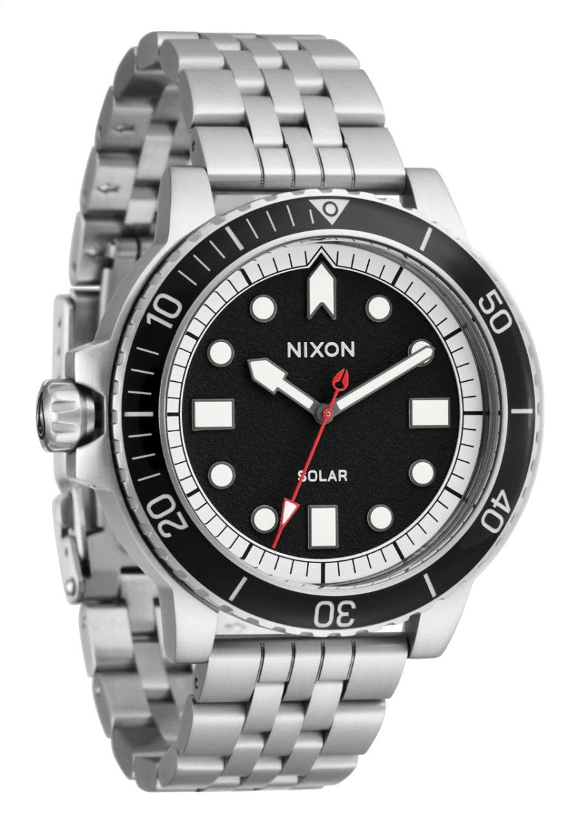Nixon Stinger 44 Solar Silver/Black Watch - A1402-5233-00