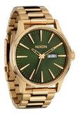 Nixon Mens Sentry SS Gold/Green Sunray Watch - A356-1919-00