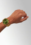 Nixon Mens Sentry SS Gold/Green Sunray Watch - A356-1919-00