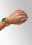 Nixon Mens Sentry SS Gold/Green Sunray Watch - A356-1919-00
