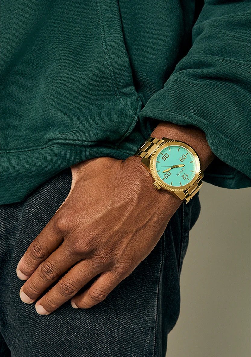 Nixon Gold/Turquoise Corporal Stainless Steel Watch - A346-5345-00