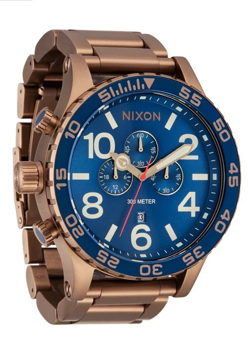 Nixon Men's 51-30 Chrono Desert Gold / Arles Blue Watch - A1389-5301-00