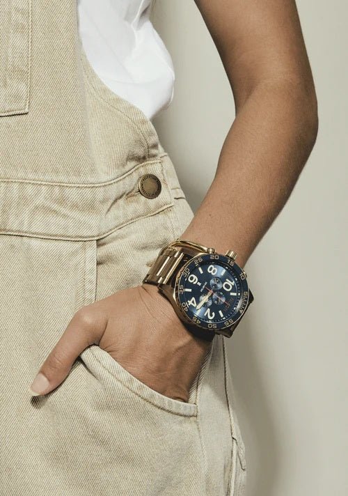 Nixon Men's 51-30 Chrono Desert Gold / Arles Blue Watch - A1389-5301-00
