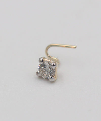 9ct Gold Genuine Diamond Nose Stud  0.16 Diamond