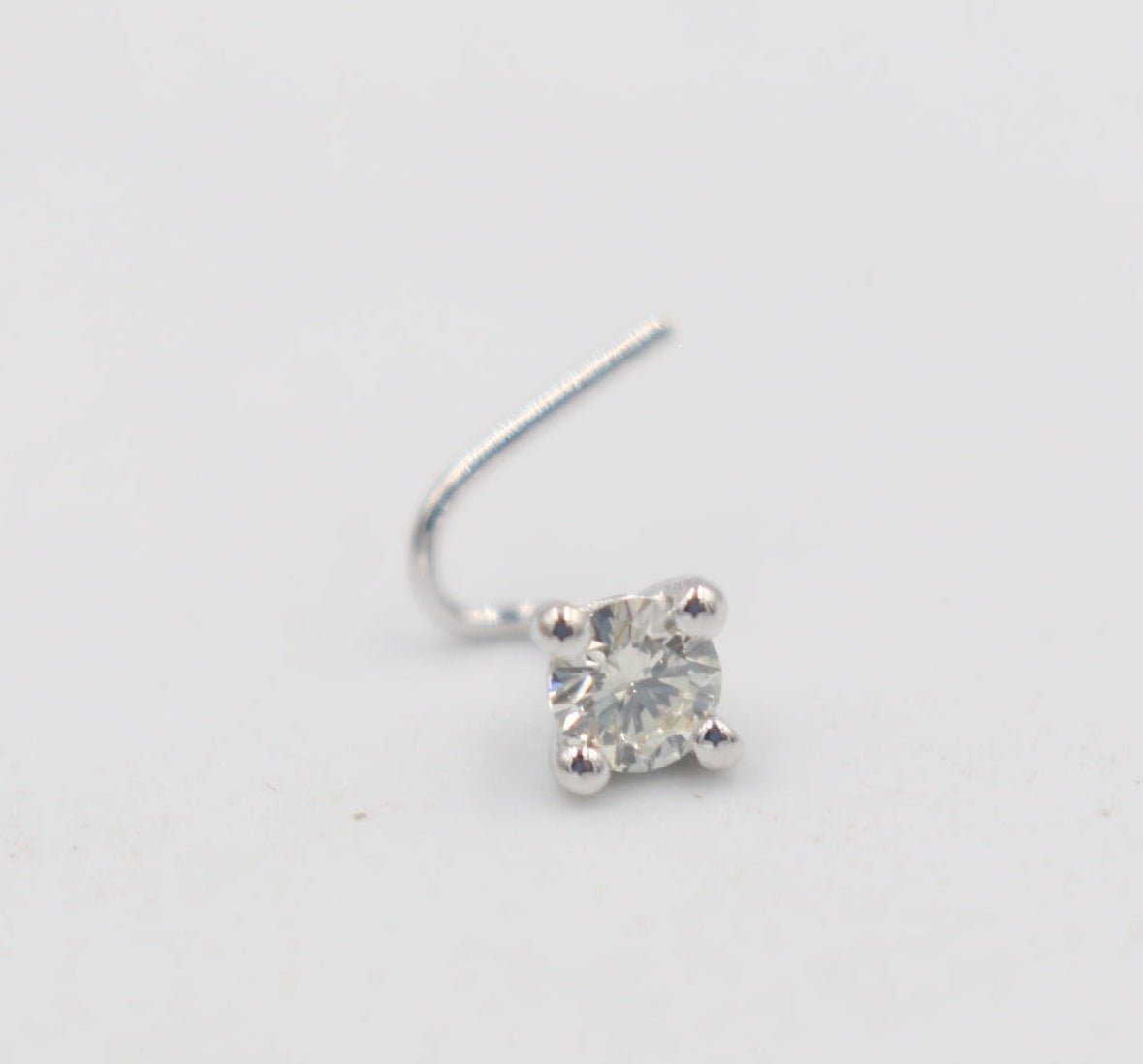 9ct White Gold Genuine Diamond Nose Stud 0.19ct