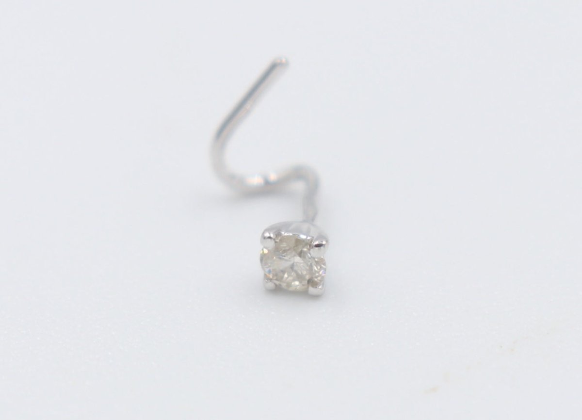 9ct White Gold Genuine Diamond Nose Stud 0.05ct
