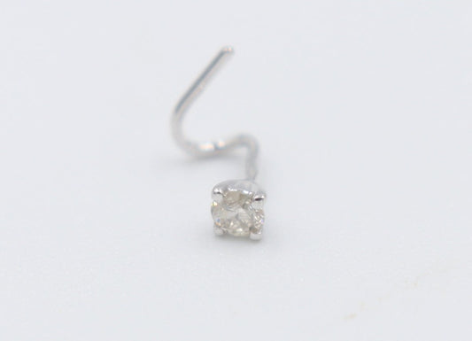 9ct White Gold Genuine Diamond Nose Stud 0.05ct