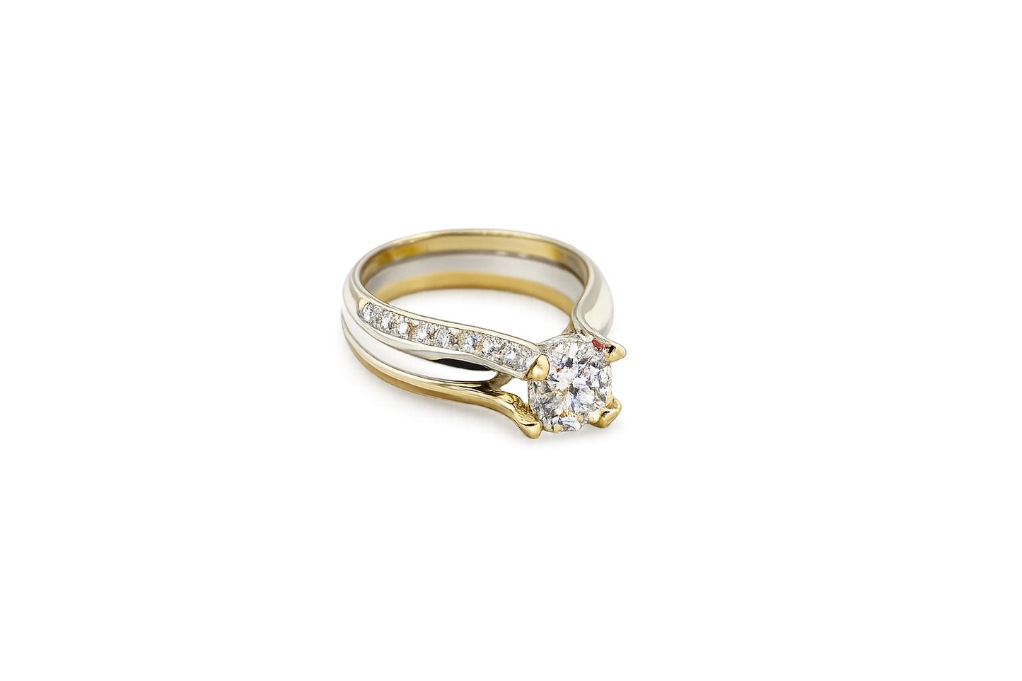 18ct White and Yellow Gold Lab Diamond Solitiare Ring SYR000
