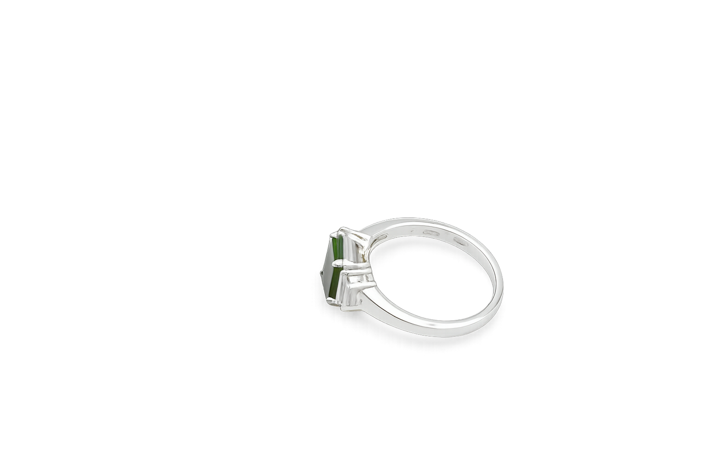 Stg Silver Greenstone set Ring ALX451