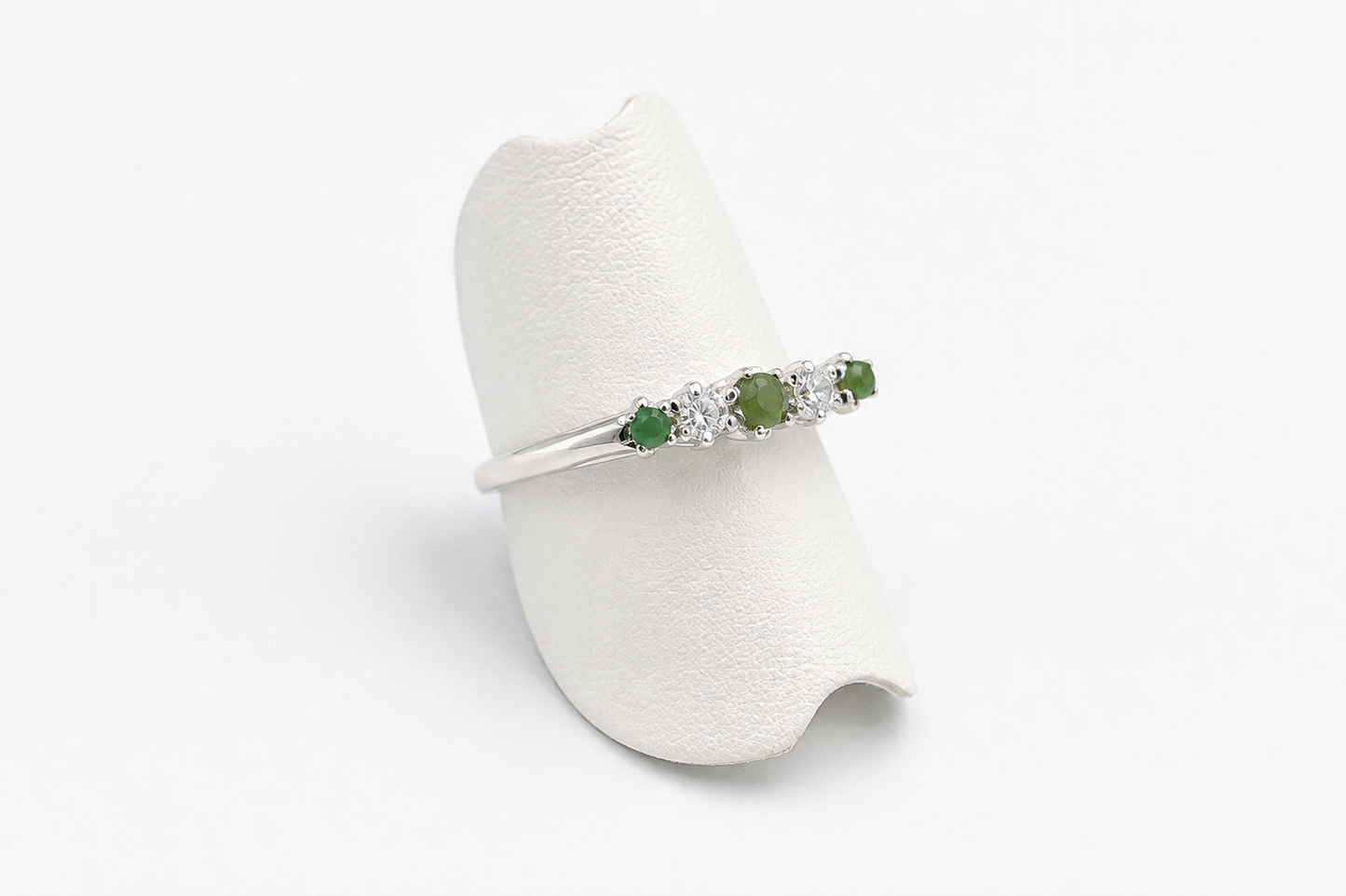 Stg Silver Greenstone set Ring ALXNO
