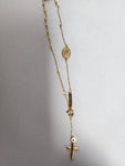9ct Gold Oval Madonna and Cross Bracelet HKF830/107