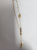 9ct Gold Oval Madonna and Cross Bracelet HKF830/107