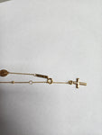 9ct Gold Oval Madonna and Cross Bracelet HKF830/107
