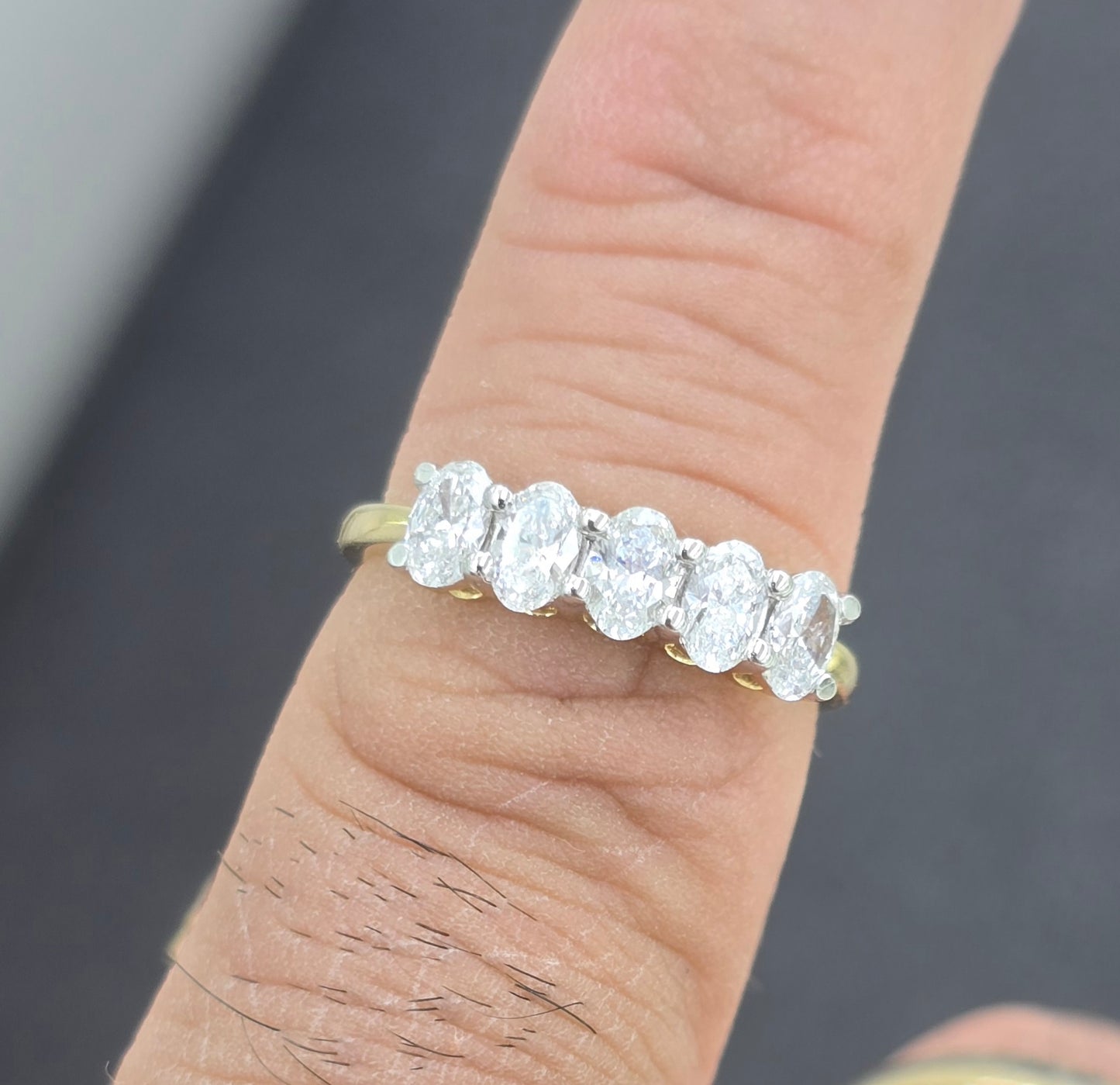 14ct Yellow Gold Lab Grown Oval Diamond 1ct TDW Ring