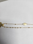 9ct Gold Oval Madonna and Cross Bracelet HKF830/107