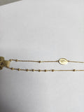 9ct Gold Oval Madonna and Cross Bracelet HKF830/107