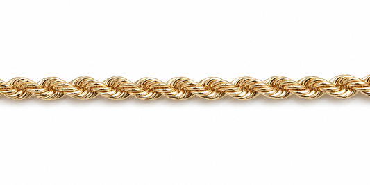 9ct Gold Italian Rope Bracelet 19cm 80HVC91/4 19cm