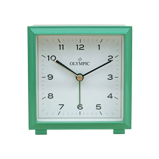 Olympic Square Metal Alarm Clock - Green
